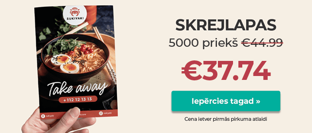 Drukājiet skrejlapas par vislabāko cenu. Lieliska kvalitāte un ātra piegāde.